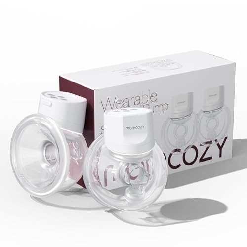 Momcozy Sacaleches Eléctrico Portátil S12 Pro, Extractor de Leche Materna Manos Libres, Bomba Cómoda con Brida de Doble Sellado, 3 Modos y 9 Niveles, Pantalla Inteligente, Brida de 24 mm (2, Blanco)