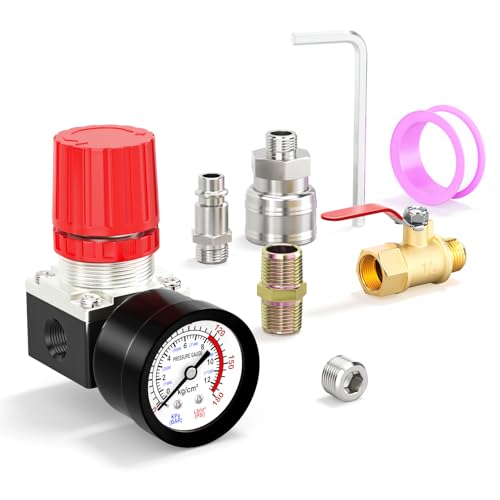 BOGERDACK 1/4" Air Compressor Pressure Regulator Gauge,