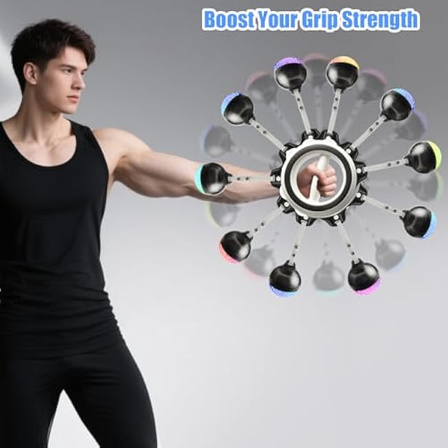 360¡ã Hand-Crank Forearm Trainer Arm Workout Fitness Exerciser Chest Shoulders Trainer Fitness Equipment for Home and Gym