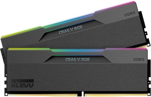 KLEVV CRAS V RGB DDR5 64GB (2x32GB) 6000MHz CL30 A-DIE 1.35V Gaming Desktop Ram Memory SK Hynix Chip XMP 3.0 / AMD Expo Ready -Black (KD5BGUA80-60A300G)