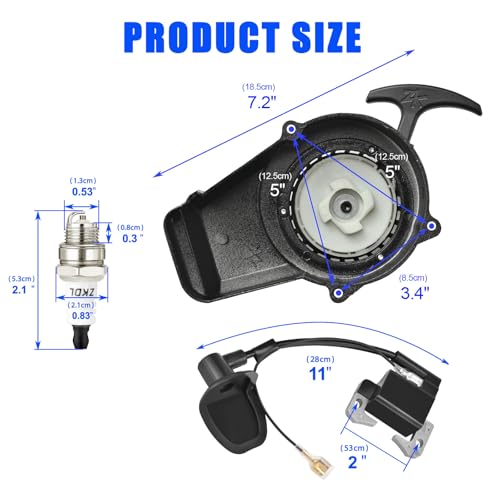 Recoil Pull Starter Alloy para Pocket Rocket Bike Quad ATV 47cc 49cc 50cc Motor 2 Tiempos SYX Moto Holeshot SSR SX50 Coolster QG50 Mototec Demon Xpro Hawk DRX Mini Dirt Bike para Niños miniatura 3