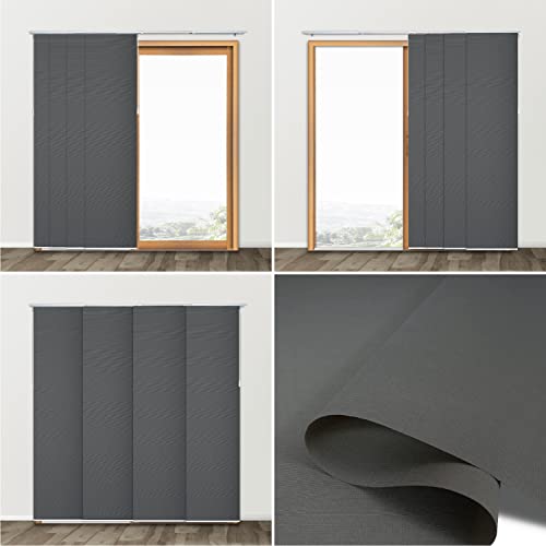 Chicology Sliding Door Blinds , Blinds For Sliding Glass Doors , Sliding Glass Door Blinds , Vertical Blinds For Patio Doors , Room Divider , Skyrise Grey (Light Filtering) W:46-86 X H: 0-96 Inch #TOP4
