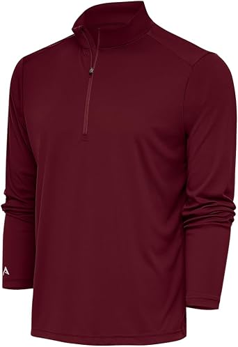 Antigua Tribute Quarter Zip Pullover, Maroon, Large