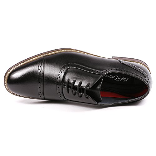Metrocharm ALEX-03 Men's Perforated Lace Up Cap Toe Oxford Dress Shoes4