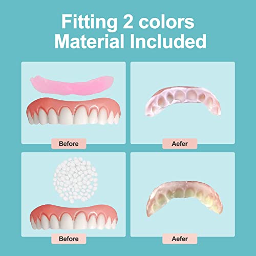 Fake Teeth, Dentures Teeth for Upper and Lower Jaw, Nature and Comfortable, Protect Your Teeth and Regain Confident Smile (2set)
