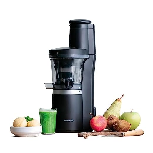 Panasonic Slow Juicer MJ-L700KXE, Estrattore Elettrico, Spremitura di Frutta e Verdura Intera, Apertura 75mm, Design Elegante e Sottile, Sicuro e Pratico, Nero