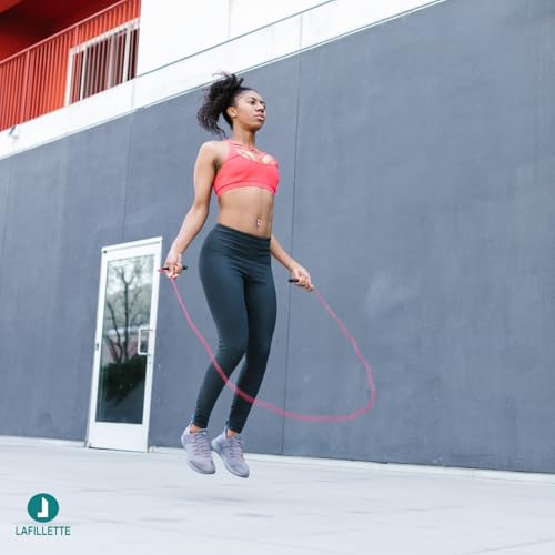 Image of LAFILLETTE Plastic New Jump Ropes With Counter Sports Fitness Adjustable Counting Jump Skip Rope (Black), Spongy