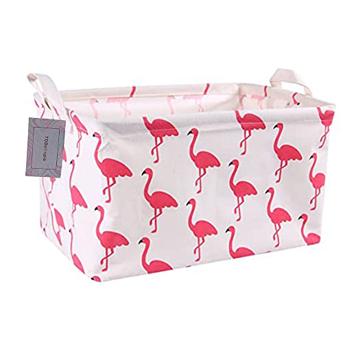Image of Flamingo Storage Bin Toy Basket Collapsible Box Chest Organizer Water-Resistant, Great for Bedroom, Closet, Kid's Toys, & Laundry, Gift Baskets
