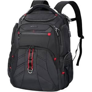 VANKEAN Reise-Laptop-Rucksack, 17,3 Zoll, TSA-freundlich, wasserabweisend, Anti-Diebstahl, XL-Computer-Rucksack mit RFID-Taschen, College-Rucksäcke mit USB-Anschluss für Männer Frauen Business