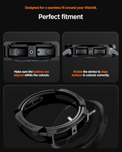 Image of Spigen Rugged Armor for Samsung Galaxy Watch 8 (40mm) Case - Matte Black