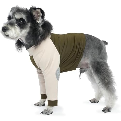 LeLePet Dog Recovery Suit for Front Legs, Dog Sleeve to Stop Licking, Elbow Protector for Leg Injuries Shoulder Wounds After Surgery Male Female,Zippe