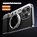 YAKVOOK Integrated Camera Phone Case for iPhone 12 Pro Max, Cute 3D Cartoon Retro Bluetooth Camera Phone Case with Mirror Hard PC Back Cover + Soft TPU Protector Compatible with Magsafe Dark Purple
