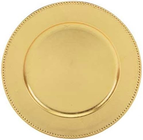 Tabletop Classics Gold Beaded Edge Charger Plates Pkg/24 TRG-6655