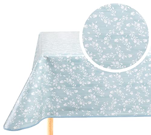 Home Direct Wachstuch Tischdecke Wachstuchtischdecke Abwaschbar Eckig 140 x 200 cm Entenei blau grün
