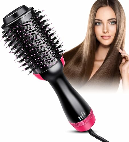 Image of Professional Hair Straightening Brush Detangling Tourmaline Ceramic Ionic Hot Heating Comb Anti Scald Multi Temperature Control Electric Hair Straightener Styler Quick Fast Glider For Women Men Multicolor
