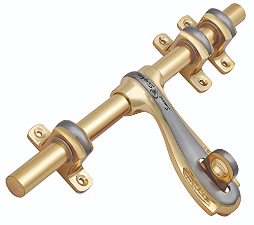 Image of Smart Shophar Aldrop Iceco Brass - Room Door Fittings - Gold Silver - Home Security - Office Gate - 10 Inches - Pack of 1 - Main Door - Tower Bolt Alternative