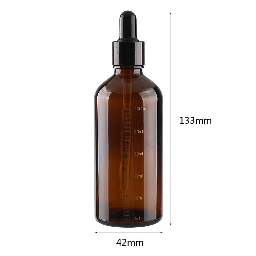 12 Pieza 100ml Marrón Cuentagota Botellas de Cristal con Pipeta Calibrado 100 ml Frasco Cuentagotas Cristal Botella de Vidrio Calibrada con Cuentagotas para Aceite Esencial Aromaterapia