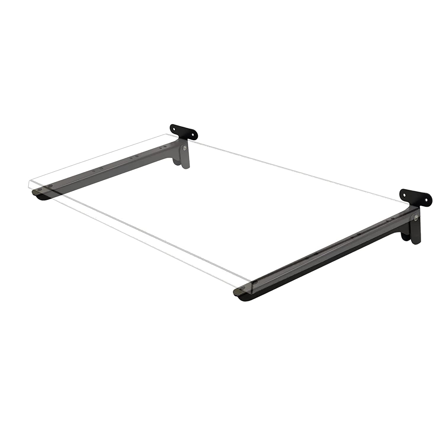 Amazio® Heavy Duty Shelves Brackets |9 Inch | Foldable Mild Steel Racks | Shelves Brackets with Fittings for fold Down | L Brackets for Shelves Support | — Amazon image 2