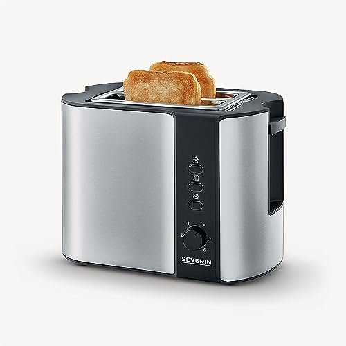 Image of Severin 2589-000 AT 2589 Automatic Toaster, Incl. Roll Attachment, 2 Grid Combs, 800 W, Stainless Steel /Black
