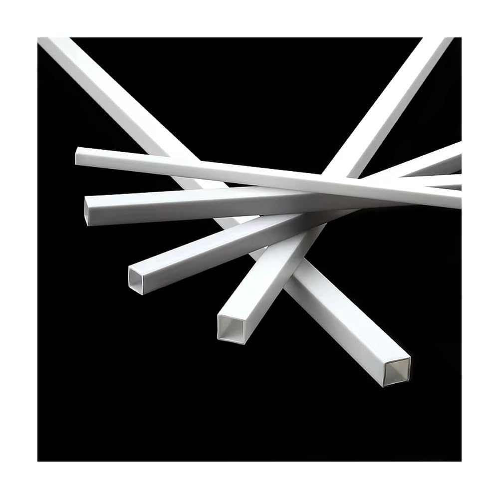 Zestaw 80 sztuk rurek kwadratowych ABS o długości 25 cm i 50 cm – plastikowe rury DIY do modelarstwa i złączy wodnych(25cmx5x5mm)