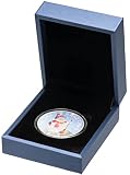 COWFEX PU Coin Presentation Display Box Holder with Coin Capsule for 40mm Coin (Blue)