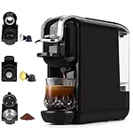 DIVINOCAFFÉ - Espresso coffee maker for Nespresso capsule, Lavazza blue capsule and coffee powder, 19 bar pressure makes authentic espresso coffee, mini espresso machines with water tank