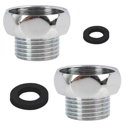 2 PCS Adaptador Reductor de Manguera para Ducha G3/4 Pulgadas Hembra a G1/2 Pulgadas Macho, Conector de Latón Cromado, Antifugas y Resistente a la Corrosión para Grifos y Duchas Interiores o Exteriore