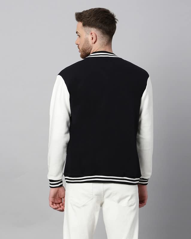 Image of BE SAVAGE Men's Cotton Blend Standard Length Varsity Jacket