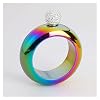 Roestvrij Staal Kleur Mannen En Vrouwen Armband HIP FLASK Draagbare 3.5 Oz Diamond Deksel Ronde Wijnfles, Trechter, Verjaardagsfeestje Club Bar Gift