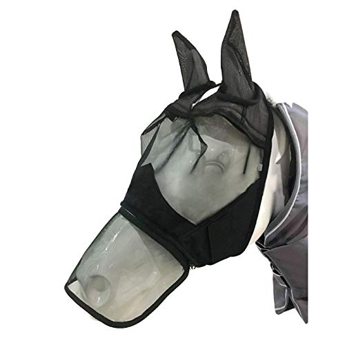 Alfie Pet - Levi Horse Fly Mask with Ears and Long Nose Cover