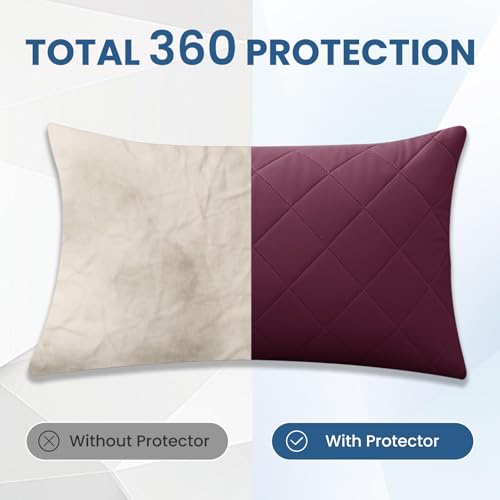 YSTELLAA Kissenbezug 50x80CM 2er Set, Bordeauxrot – Ansicht 5