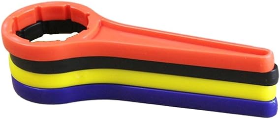 Container Lid Wrench for 20L 30L Plastic Drum Opener Cap Spanner Industrial Pail Removal Tool Leak-Proof Lid Opener Ergonomic Handle 245mm (red)