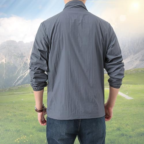 Kayiyasu メンズウインドブレーカー ダークグレー2218 L