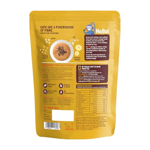 Image of Slurrp Farm NO MAIDA Instant Breakfast Millet Pancake Mix, Banana Choco-Chip And Supergrains, Natural And Healthy Food, 150g (Pack of 2)