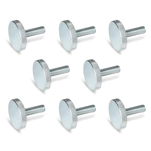 Image of Ganter Normelemente Flat knurled Screws, knurled Screws (Low Shape), DIN 653-M3-16-ZB, Pack of 8, galvanised Steel, Thread: M3 x 16