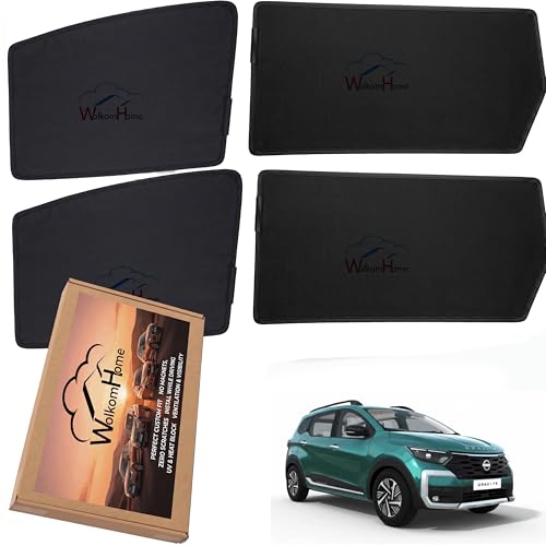 Image of WolkomHome Car Accessories Fix Curtain Window Shades - Half Curtains Sunshade for Gravite | Premium Heat Protection & UV Ray Blocker | Magnetic Fit Mesh Side Window Screen