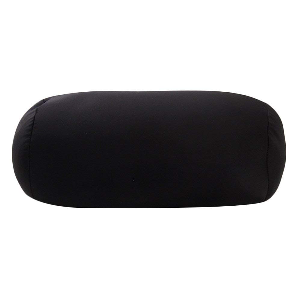 Uministyle Roll Cushion Micro Bead Travel Beanie Pillow Microbead Pillow Neck Bloster Lumbar Bolster Cushion (black)