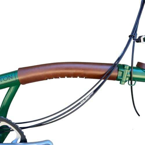 Leather Frame Protector For Brompton Bicycle Long Velcro