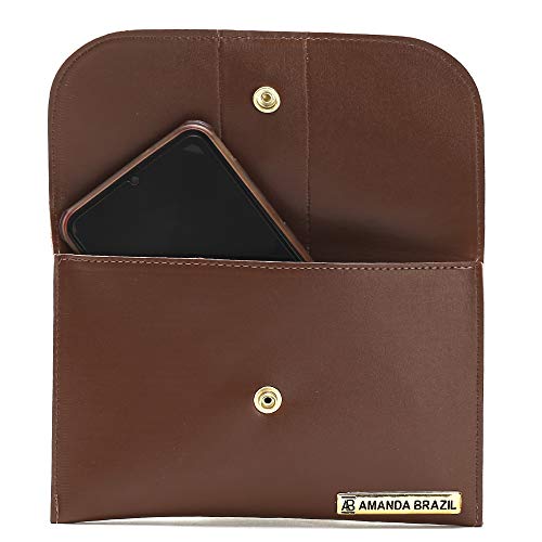 Kit Bolsa Saco com Carteira Feminina Amanda Brazil Marrom