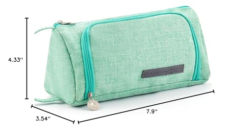 EASTHILL Pencil Case Large Capacity Pencil Pouch School Suppies Pen Case Simple Stationery College Office Organizer for Girls Adults-Green