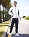 TBMPOY Men's Tracksuits Sweatsuits for Men Set Track Suits 2 Piece Casual Athletic Jogging Warm Up Full Zip Sweat Suits White/Dark Blue XL