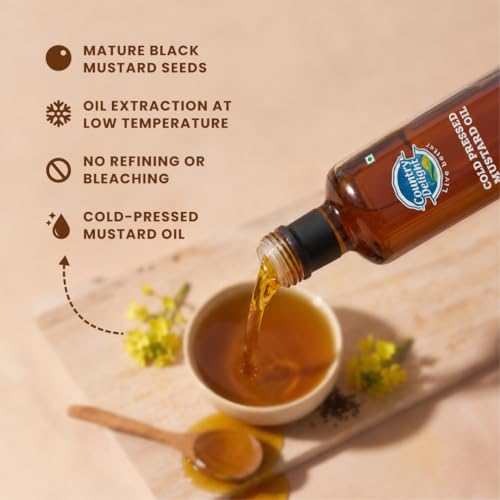 Image of Country Delight Mustard Oil - 700 ml | Cold Pressed Kohlu /Kacchi Ghani Style | Unrefined & Natural Pure Mustard Oil | No Added Chemicals | Argemone Oil Free | Rich Aroma of Mustard Seeds