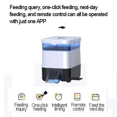 Mangeoire solaire automatique pour poissons, contrôle par application WiFi, alimentation multiple, minuterie programmable pour aquarium intérieur/extérieur