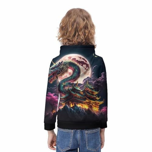 Sweat à capuche imprimé 3D japonais pull ado manches longues veste - 4