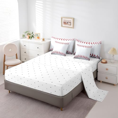 Image of Feelyou Baseball Comforter Set King Size Kids Boys Girls 7 Piece