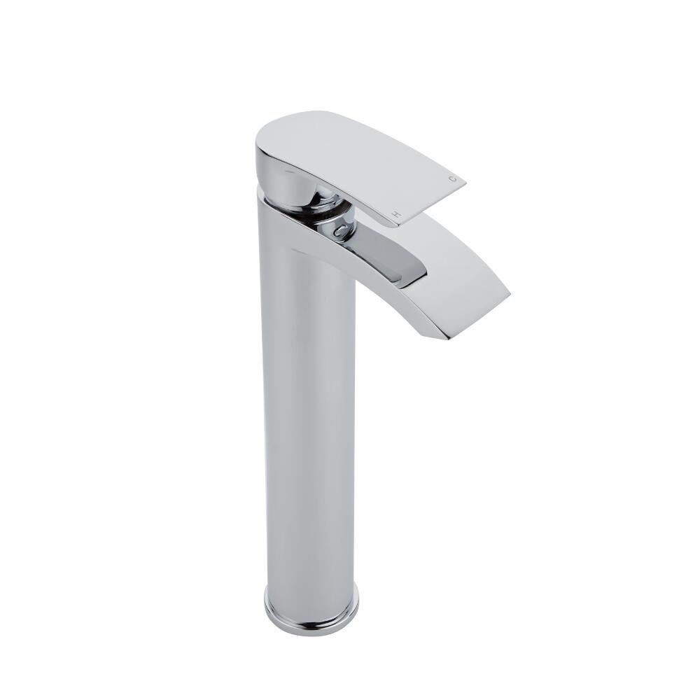 Milano Chrome Razor High Rise Mono Bathroom Basin Mixer Tap Lever Handle