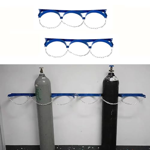 Support mural pour 3 bouteilles de gaz avec chaîne et vis