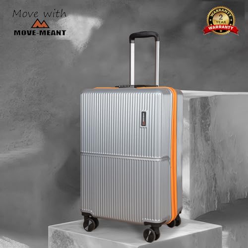 Image of Move-Meant Cabin Polycarbonate Hard Shell Glide Small 55Cm Suitcase 8 Wheels Number Lock Poly Carbonate MAT. Grey for Men & Women | 360 Degree Wheeling System Luggage | Trolley Bags for Travel