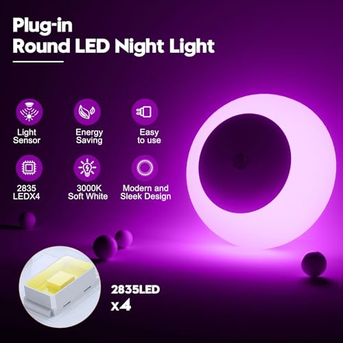 Image of fesnne Night Light, Night Lights Plug into Wall, Dusk to Dawn Sensor, Pink Led Night Light 0.5W, 8 Pack Nightlight for Adults, Bedroom, Bathroom, Hallway, Kitchen