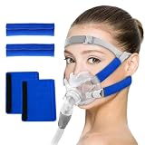 KEQAR 4 Pezzi Copri Cinghie CPAP, Coperture per Fasce Maschera CPAP, Imbottiture Morbide per Testiera, Riduzione di Segni Rossi e Irritazioni sul Viso